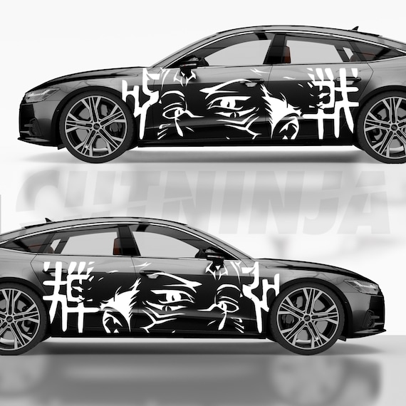アニメガール車サイドビニールデカール、JDMドリフトスタイル防水 