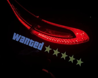 Wanted Glowing led Car decal / sticker - New electric car stickers - 5 modes of light - AAA batteries power - Custom orders are welcome
