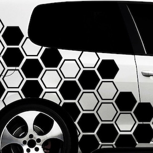 Honeycomb JDM Car Livery Decal Sticker / Color Printed Wrap / Hex Side Vehicle Wrap / Bumper Sticker / Truck SUV Decals / Fits for ANY car