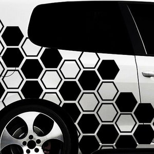 Honeycomb JDM Car Livery Decal Sticker / Color Printed Wrap / Hex Side Vehicle Wrap / Bumper Sticker / Truck SUV Decals / Fits for ANY car