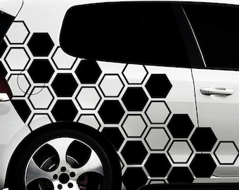 Honeycomb JDM Car Livery Decal Sticker / Color Printed Wrap / Hex Side Vehicle Wrap / Bumper Sticker / Truck SUV Decals / Fits for ANY car