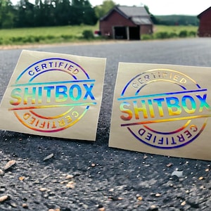Shitbox Certificated - JDM Car Decal, Racing Car Sticker, Funny Car Bumper Sticker, Drift Car Vinyl, Car Accessories, Father's Day Gift