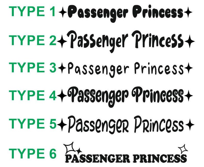 x2 Car Visor Passenger Princess Decal / Sticker - Valentines Gift - Window Decal - Bumper sticker - Car Livery Windshield Decal - Stance JDM image 3