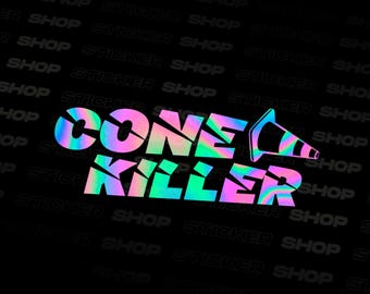 Pegatina Cone Killer JDM Oil Slick - Calcomanía de anime Calcomanía para ventana de automóvil japonesa Calcomanía para parabrisas y parachoques Stance Drift Kanjo Dream Build endless