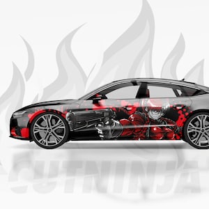 Anime JDM Car Vinyl Decal, Large Car Side Sticker for Windows or Body, Japanese Style Automotive Graphic
