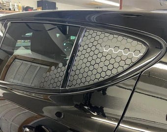 X2 Quarter Window Decals Honeycomb Set  For Both Sides! Custom Text / Logo -  Decal Sticker Vehicle Wrap Bumper Sticker Truck JDM