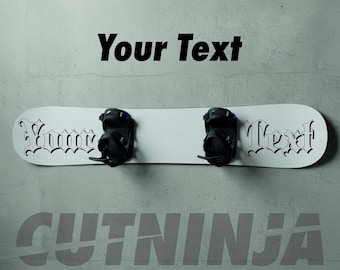 Personalized Waterproof Vinyl Decals, Custom Snowboard Stickers, Name Lettering Design, Durable Winter Sports Gear Accessory, Gift for Him