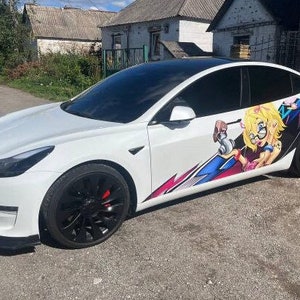 Zero Two Japanese Anime Vehicle Shine Theme Side Car Wrap Vinyl Wrap  Universal Size Sticker 