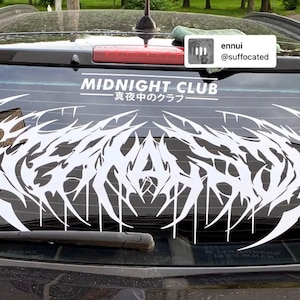 Auto Anarchie Banner im Death Metal Stil! Kantig Halloween gruseliger Schädel Dark Windschutzscheibe Aufkleber Visier Banner - Japanisch tuning JDM