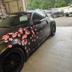 Kirschblüten-Vinyl-Aufkleber, Sakura-Auto-Abziehbilder, Kawaii JDM Itasha Lackierung, niedlicher Blumen-Seitenaufkleber, neues Autozubehör für Auto Lady