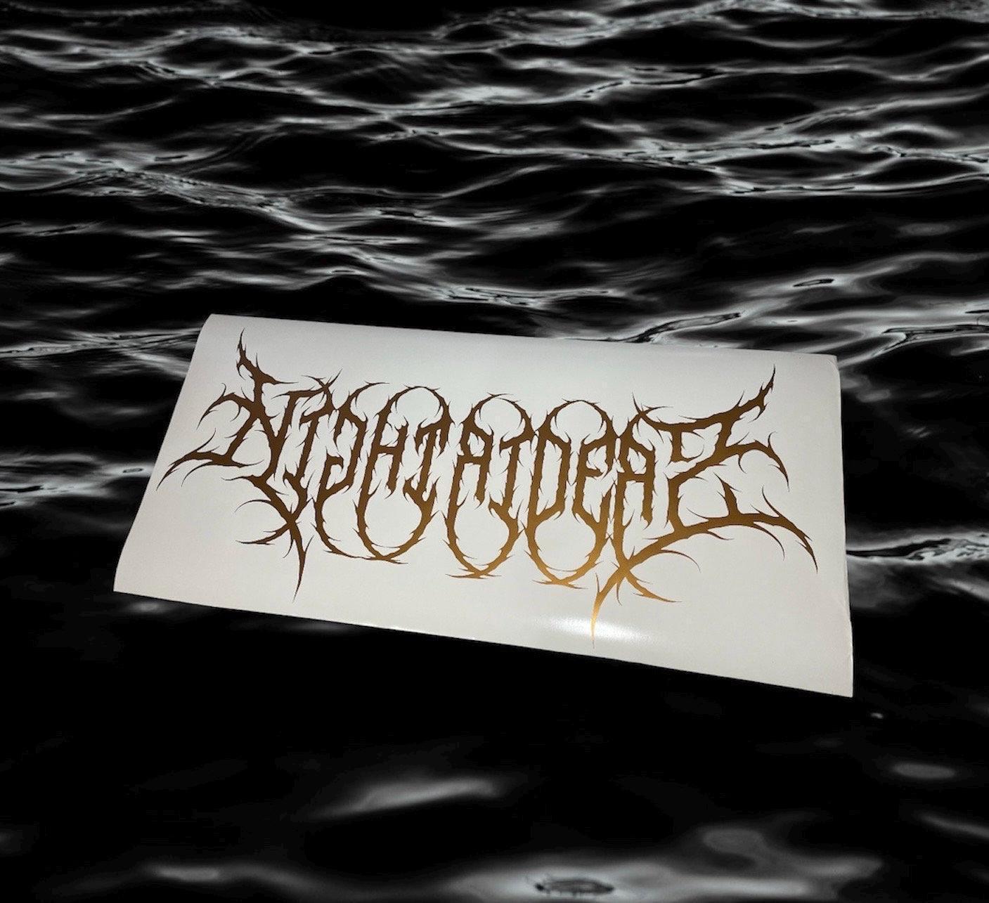 Tuning In Lettering Your Text Death Metal Style Decal! Windshield Visor Banner Stripe ...