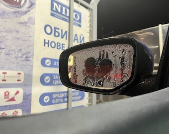Anti Fog Broken Heart car mirror rainproof decal / sticker peeker JDM anime window car accessories - car girl boy sad boyz girl - Cool gift