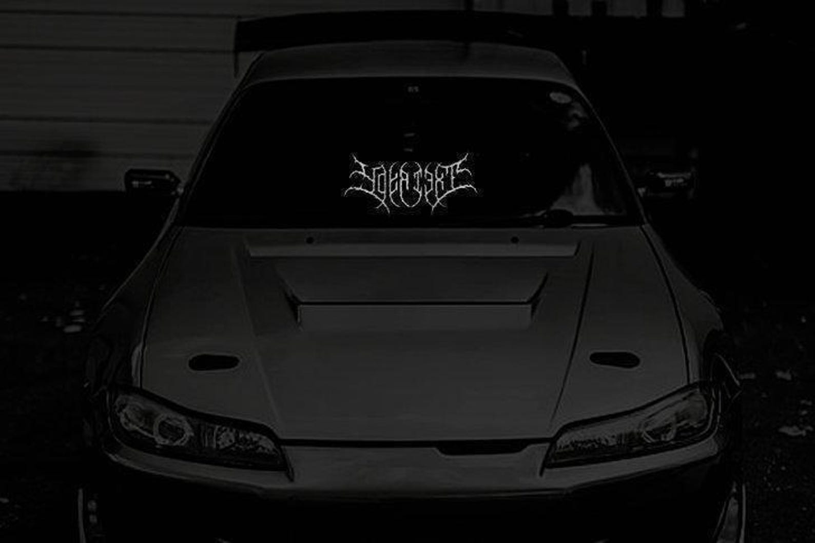 Tuning In Lettering Hated Death Metal Style Decal! Custom Text Windshield Visor Banner ...
