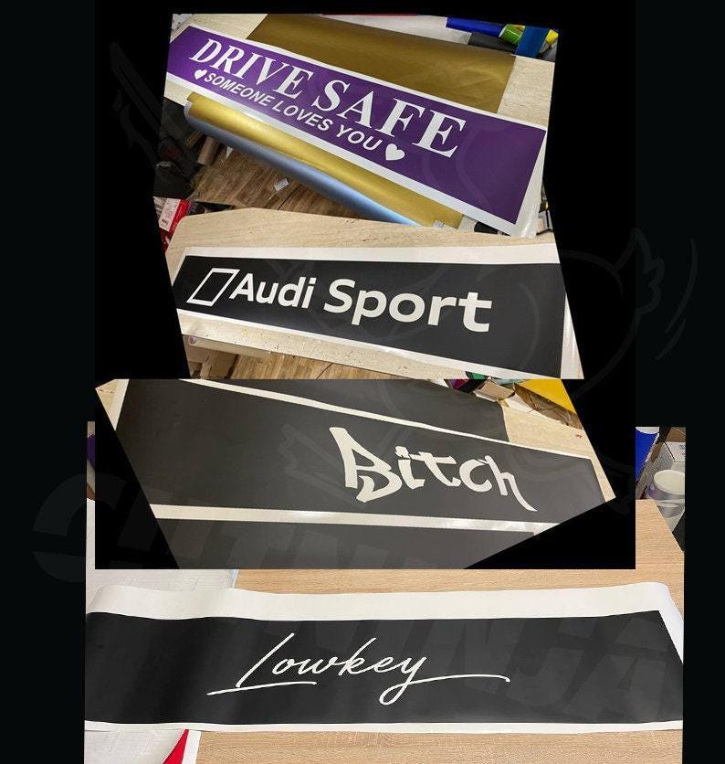 Adesivo Per Parabrezza JDM - Strisce Per Visiera Parasole Da 55 X 12,5 Cm, Scritte Giapponesi, Adesivo Tuning Per Parabrezza, Accattivante