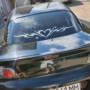 Tribal Metal Style Car Decal, Edgy Death Windshield Sticker, Outdoor Vinyl Custom Visor Banner, Japanese Tuning Sticker, JDM Stripe Tuning