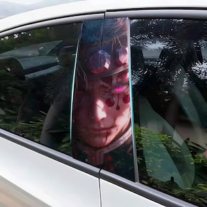 Bloody Samurai Car Pillar Sticker, Decal Doors Wrap, Japanese Side Graphics, Vehicle Wraps,  Perfect Valentine Gift for Car Enthusiasts