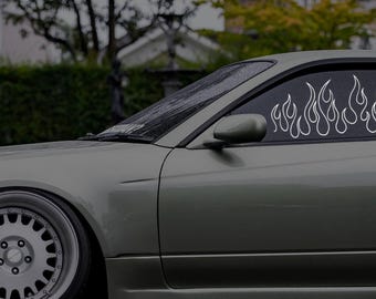 Flame Car Decal Reflective Window Sticker, JDM Vinyl Flames Accessories, New Teen Driver Gift