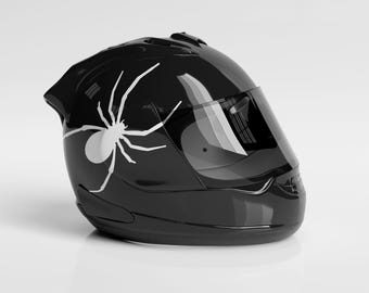 Pegatina para casco, calcomanía para casco de motocicleta con diseño de araña - Accesorios únicos para motociclistas, regalo para moteros, casco personalizado, pegatinas de Halloween
