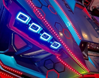 Calcomanía con diseño de panal JDM para coche, con estampado a color, con hexágonos laterales, para camionetas y SUV, compatible con cualquier coche.