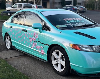 Cherry Blossom Sakura Car Sticker Vinyl Decal, Japanese JDM Style Car Livery, Cute Kawaii Sticker