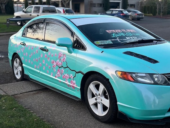 Cherry Blossom Sakura Car Sticker Vinyl Decal, Japanese JDM Style