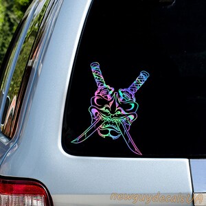 Pegatina de samurái Katana JDM con aceite de Oni Mask - Calcomanía de anime - Coche japonés - Calcomanía para ventana - Parachoques - Japonés - Calcomanía para parabrisas - Endless KDM imagen 3