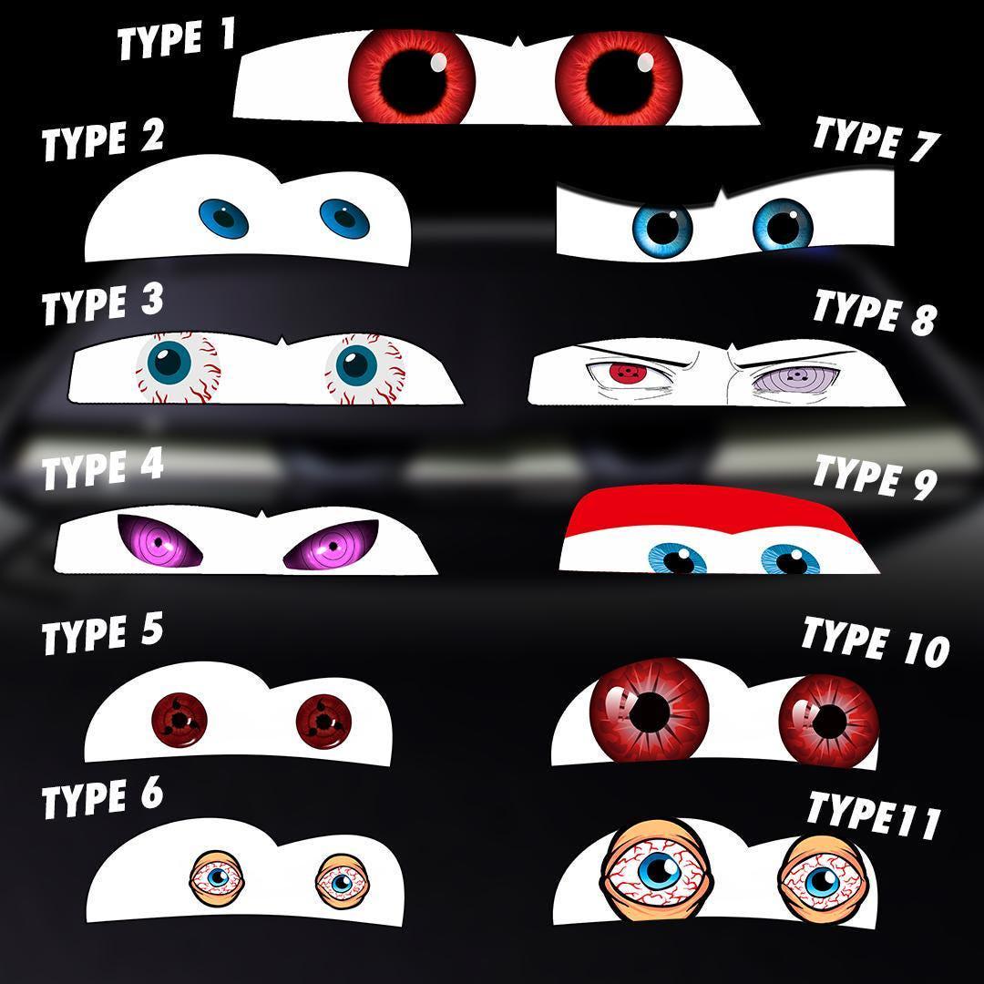 Car Eyes Windshield Decal, Cartoon Sunshade for Front Window, Sun ...