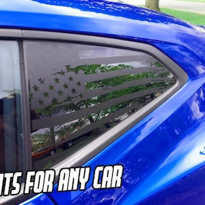 American Flag Quarter windows Pair of decals - Fits for any Sedan car - Made to order for you windows! Patriotic vehicle sticker truck