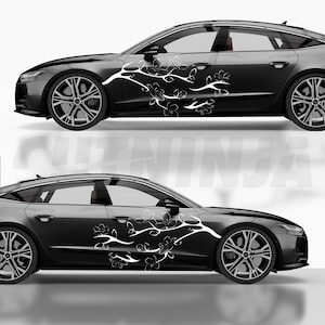 Gráficos de diseño de automóviles de Sakura Branch: elegante diseño de envoltura de vinilo japonés, calcomanía para automóvil JDM personalizada, calcomanía para costados de automóvil, accesorios para envoltura de vehículos