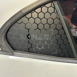 X2 Custom Quarter Window Decals Honeycomb Set  For Both Sides! Custom Text / Logo -  Decal Sticker Vehicle Wrap Bumper Sticker Truck JDM