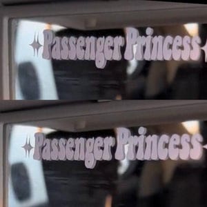 x2 Car Visor Passenger Princess Decal / Sticker - Valentines Gift - Window Decal - Bumper sticker - Car Livery Windshield Decal - Stance JDM image 4