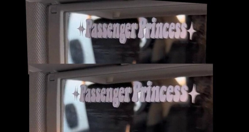 x2 Car Visor Passenger Princess Decal / Sticker - Valentines Gift - Window Decal - Bumper sticker - Car Livery Windshield Decal - Stance JDM image 4