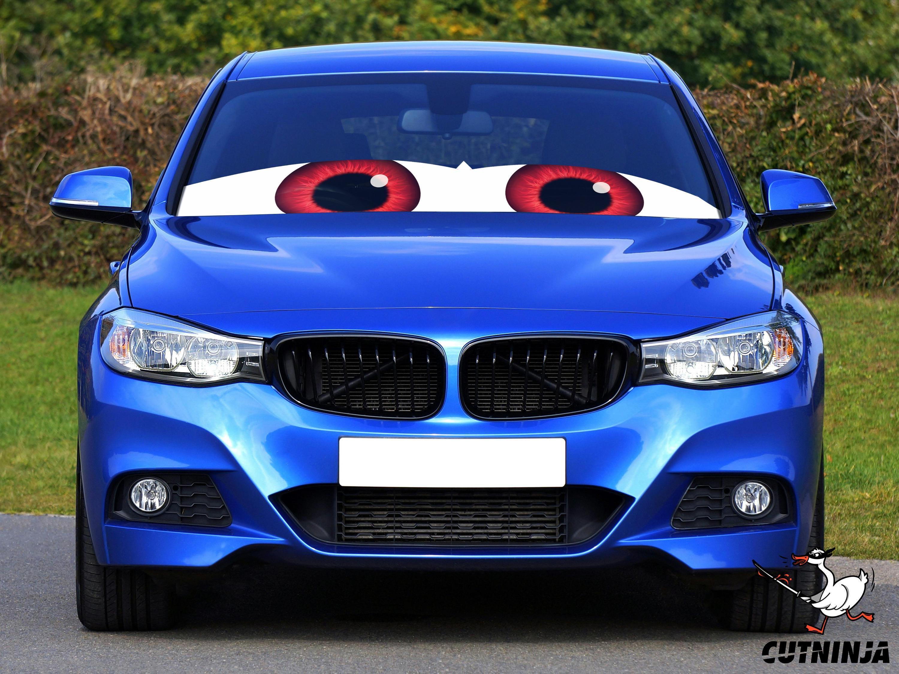 Car Eyes Windshield Decal, Cartoon Sunshade for Front Window, Sun ...