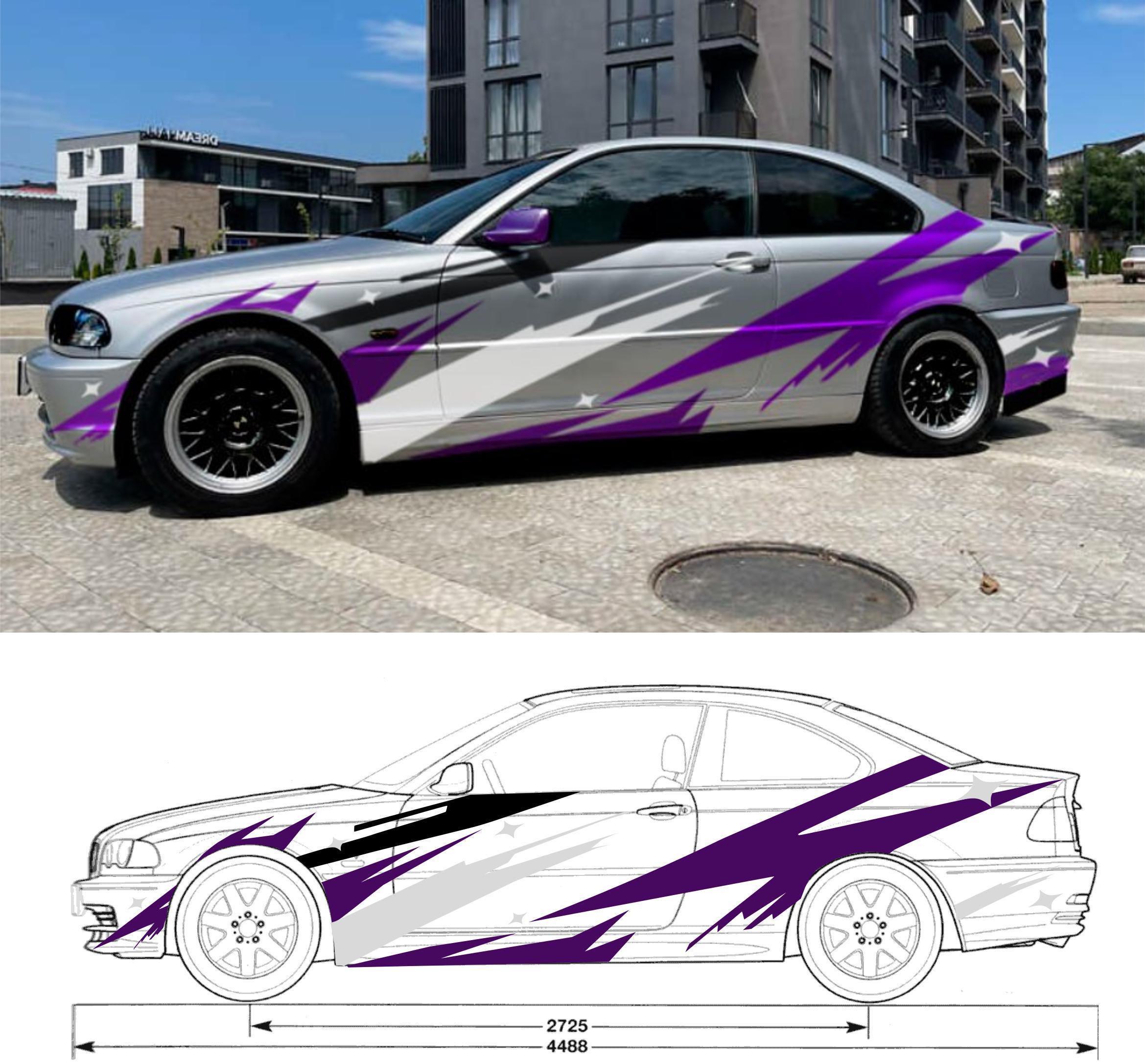 JDM Car Wrap Vinyl Decals, Side Graphics, Custom Car Decor, Stylish ...