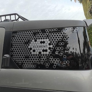 Honeycomb Window Decal Geometric Style, Hexagon Car Sticker, Quarter Window Vinyl, Custom Car Design
