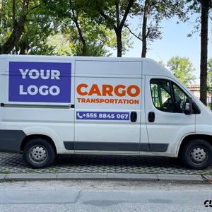 Commercial Vehicles Decal, Business Logo Sticker for Vans, Custom Vinyl Decal, Auto Advertising Signage, Personalized Text Car Branding Sign