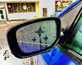 Anti Rain car decal Lovely Stars mirror rainproof sticker peeker JDM