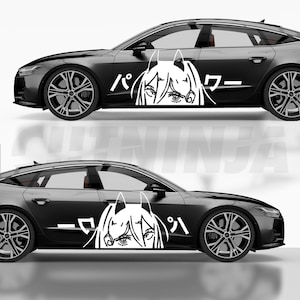 Anime JDM bilsida vinyldekal, stor Otaku-stil anime bilklistermärke, japansk drift tuning fönster eller dörrgrafik
