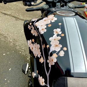 Moto Sakura Decals Wrap Cherry Blossom Sakura - Biker Gear Stickers - Gift for Moto Lovers - ANY COLOR - tank decal
