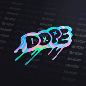 Dope JDM Oil Slick Sticker, JDM Oil Slick Holographic Sticker, Dope Drip Vinyl Decal for Cars, Laptops, Drift Style Tuner Car Accessory