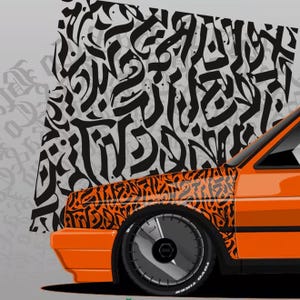 Custom Waterproof Car Decal, JDM Anime Vinyl Sticker, Arabic Car Design, Tuner Car Accessories Gift Idea,