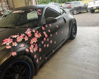 Cherry Blossom JDM Car Sticker, Kawaii Sakura Vinyl Decal, Anime Car Accessories for Women, Custom Wrap, Car Tuning Decor, Auto Lady Sticker