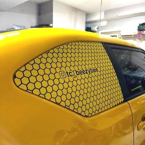 Calcomanía de ventana lateral de panal X2 para ambos lados, vinilo con texto o logotipo personalizado, decoración lateral JDM, regalo perfecto para papá