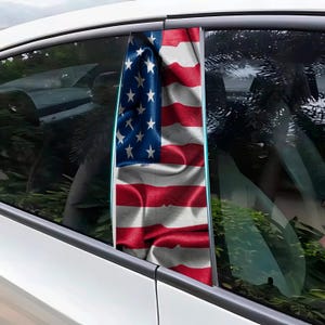 Pegatina para coche con la bandera estadounidense, vinilo impermeable para pilares, gráficos laterales personalizados, decoración para el Día de la Independencia