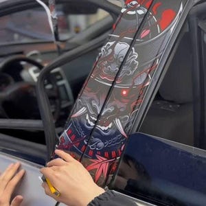 Adesivos de vinil personalizados estilo anime JDM para carros, adesivos de corrida, pintura de porta com o demônio Oni e acessórios automotivos.