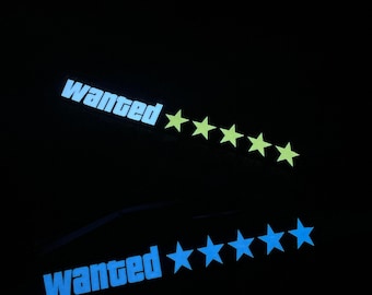 GTA 5 Star Wanted Level LED Car Window Decal – Animated Sticker