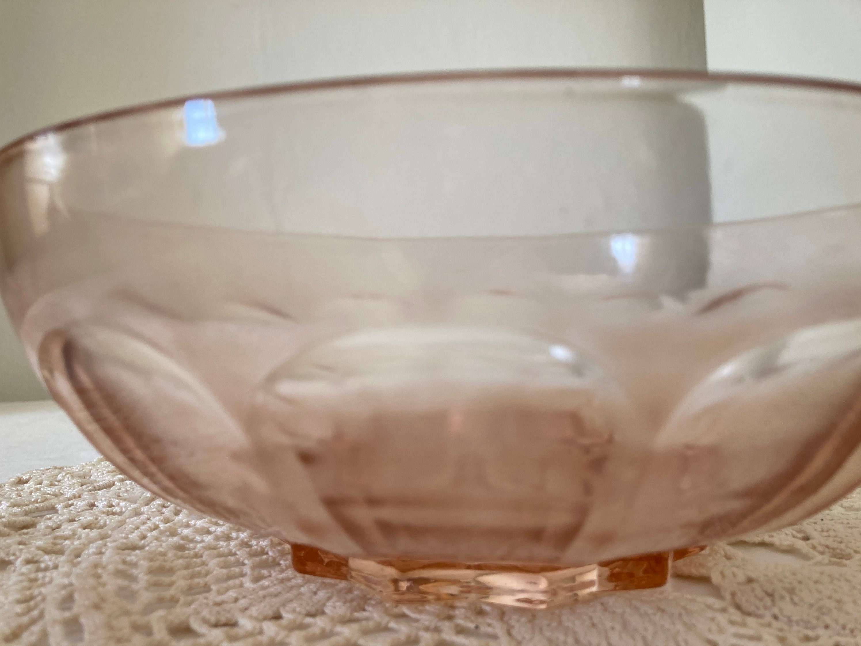 Pretty Pink Depression Glass Large Serving Bowl Potpourri Etsy