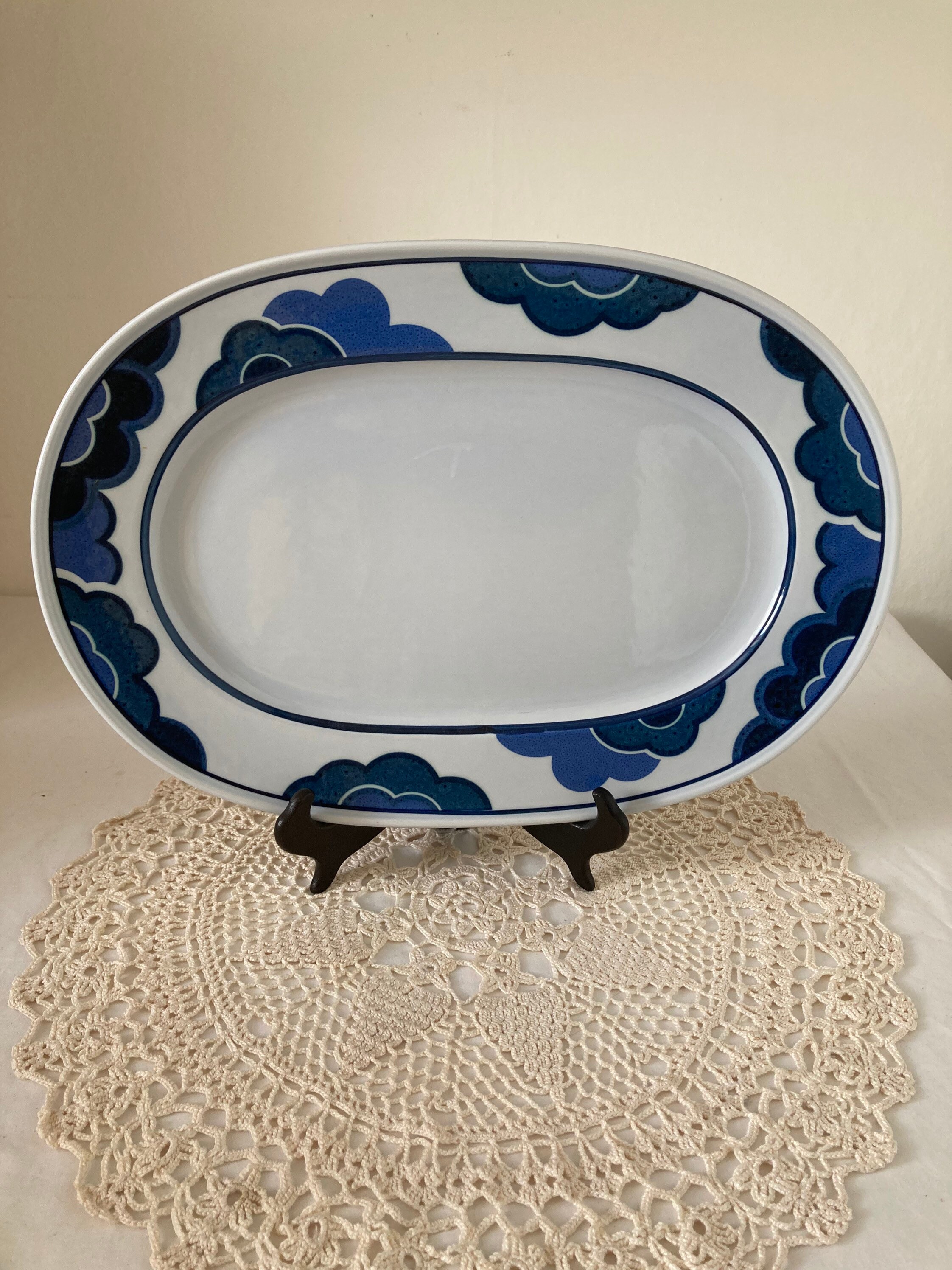 Stunning Vintage Villeroy and Boch Blue Cloud Very Large Oval Etsy