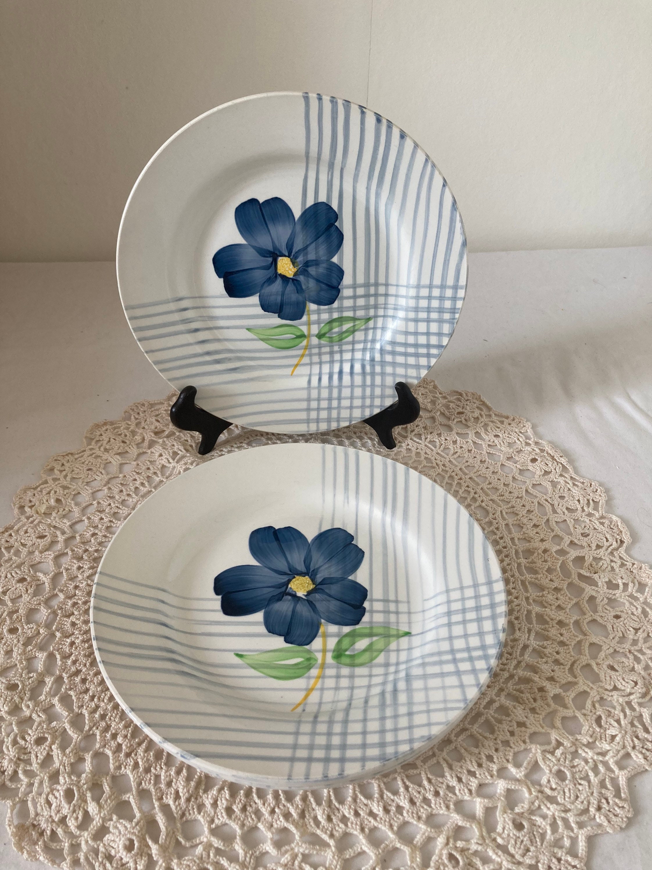 Ensemble de 4 Français Millésime Sarreguemines et Digoin Valentin' Design Dinner Plate Salad Plates 