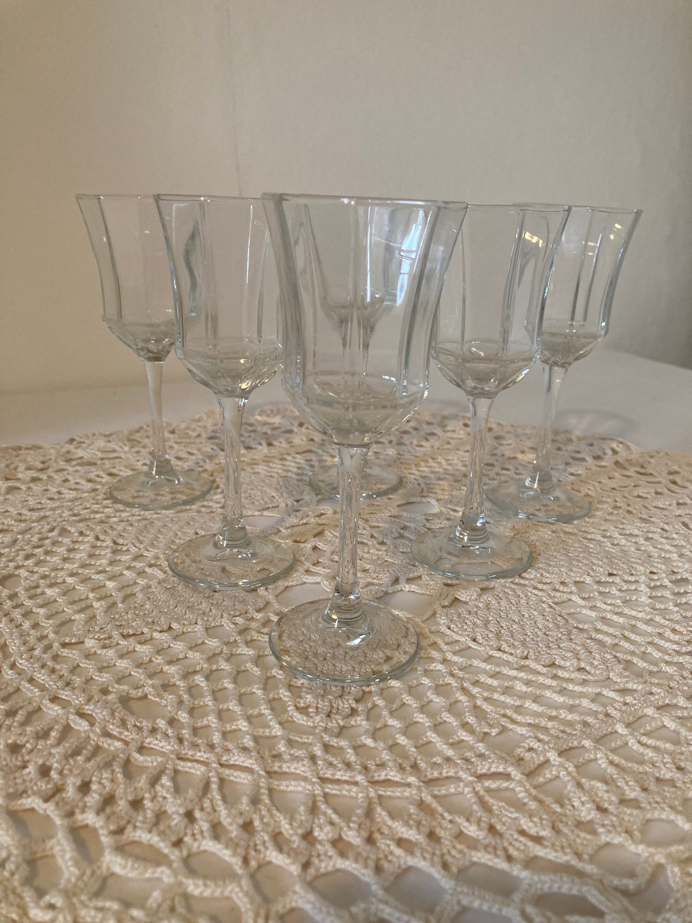 Superbe Ensemble de Six 6 Luminarc Octime Clear Small Aperitif Shot Lunettes Français Barware Vintag